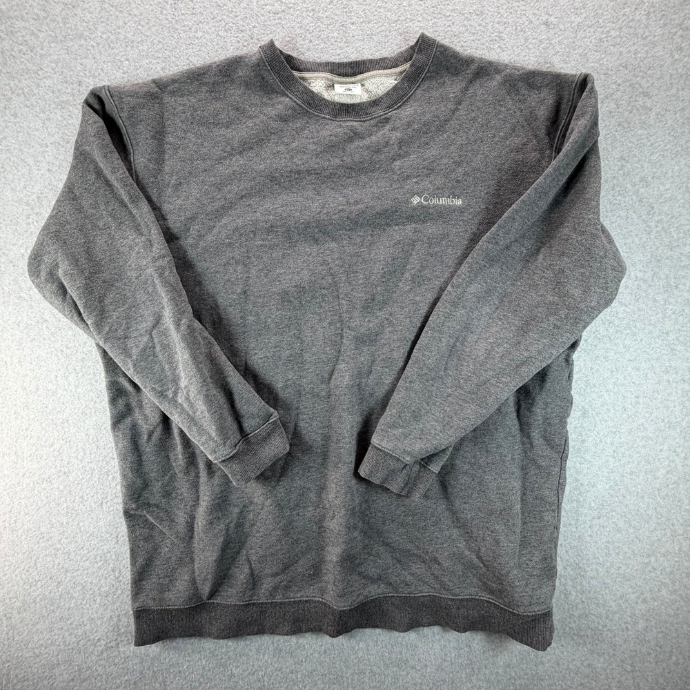 Columbia Mens 3XT Tall Charcoal Gray Crewneck Sweatshirt AJ6313 Embroidered Logo